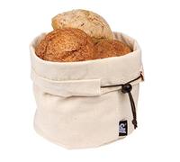 APS Bolsa para pan beige, incl. almohadilla térmica con bolas de cerámica y cordón de algodón, reutilizable, también puede usarse para panecillos, huevos, etc., Ø 19,0 cm