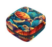 Bolsa para pañales sanitarios para niñas, mujeres y mujeres, diseño de tortuga marina 1714, bolsa de eliminación de servilletas sanitarias, bolsa de almohadilla menstrual con cremallera de gran