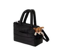 bolsa para perros, cachorros y perros pequeños y medianos, gato - S - hasta 5 kg, bolsa de viaje, portaperros con mosquetón, bolsa de transporte, color negro