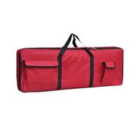 Bolsa para piano eléctrico Funda for teclado eléctrico de piano con doble cremallera y asas, funda 61 teclas for músicos(Red)