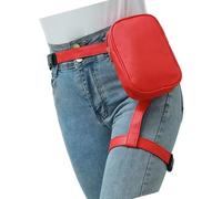 Bolsa para piernas de motocicleta, bolsa táctica Fannys, bolsa impermeable para muslos con correa para las piernas, bolsa de arnés de pierna para senderismo, Rojo, As the pic show