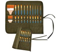 Bolsa Para Pinceles De Pintura - Estuche Enrollable Para Lápices De Arte, Acuarela, Óleo y Maquillaje - Funda De Lona Con 22 Ranuras