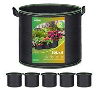 Bolsa para Plantas 5X Bolsa para Plantas 30 litros de Tela no Tejida, Bolsas para Plantas para plantación Permanente, Saco de Papas Reutilizable, Maceta para Tomates Balcones, Flores,Plantas,Verduras