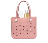 Bolsa para playa, diseño de agujeros, bolsa de EVA transpirable para playa, ligera, portátil, para viajes, toallas, trajes de baño, protector solar, Pink, Refer to description