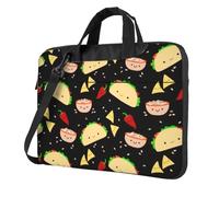 Bolsa para portátil con estampado de fiesta de martes, funda portátil de un solo hombro, compatible con 13 a 15.6 pulgadas, Negro -, 15.6 inch