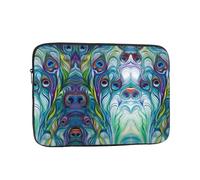 Bolsa para portátil de 10 pulgadas con patrón de plumas de pavo real, funda protectora interior, portátil y adecuada para viajes de negocios o viajes