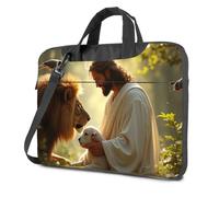 Bolsa para portátil Harmony Of Nature: A Serene Scene with Lion, Lamb, And Birds Laptop Bag 16 Inch Laptop Case 16 Inch Laptop Case 16 Inch Laptop Case, color, 29x40cm