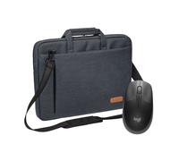 Bolsa para portátil PEDEA "Elegance", 17,3" + ratón Logitech M190 para portátiles de hasta 43,9 cm, gris