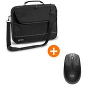 Bolsa para portátil PEDEA "FAIR", 15,6" + ratón inalámbrico Logitech M190