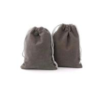 Bolsa para presentación de joyas, bolsa con cordón de franela, paquete de regalo para fiestas y bodas, bolsa de regalo de terciopelo, 5x7cm, 7x9cm, 8x10cm, 10x15cm-gris-8x10cm-50pcs