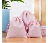 Bolsa para presentación de joyas, bolsa con cordón de franela, paquete de regalo para fiestas y bodas, bolsa de regalo de terciopelo, 5x7cm, 7x9cm, 8x10cm, 10x15cm-rosa-7x9cm-50pcs