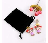 Bolsa para presentación de joyas, bolsa con cordón de franela, paquete de regalo para fiestas y bodas, bolsa de regalo de terciopelo, 5x7cm, 7x9cm, 8x10cm, 10x15cm-negro-5x7cm-50pcs
