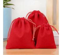 Bolsa para presentación de joyas, bolsa con cordón de franela, paquete de regalo para fiestas y bodas, bolsa de regalo de terciopelo, 5x7cm, 7x9cm, 8x10cm, 10x15cm-rojo-10x15cm-50pcs