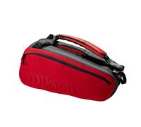 Bolsa para raquetas de tenis WILSON Clash V2 Super Tour (rojo/negro), capacidad para hasta 6 raquetas.