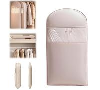 Bolsa para Ropa Colgante Autocomprimible que Ahorra Espacio, Organizadores de Armario que Ahorran Espacio, Space Saving Hanging Garment Bag with Self Compression Zippe (Pink, M)