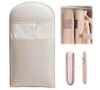 Bolsa Para Ropa Colgante Autocomprimible Y Ahorradora De Espacio, Organizadores De Armario Que Ahorran Espacio, Bolsas Para Abrigos De Plumas, Bolsas Con Funda Antipolvo (Beige,Large)