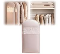 Bolsa para ropa colgante que ahorra espacio con cremallera autocomprimible, funda antipolvo para abrigos de plumas, organizador de armario que ahorra espacio.(Pink,M)