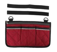 Bolsa para silla de ruedas, impermeable, de poliéster, diseño de múltiples bolsillos, bolsillo lateral para silla de ruedas para exteriores, silla móvil para el hogar, carrito de (Rojo)