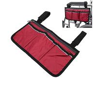 Bolsa para silla de ruedas Organizador de silla de ruedas conveniente para bocadillos para mujeres y hombres para todas las sillas de ruedas universales para mantenerlas ordenadas(Red wine)