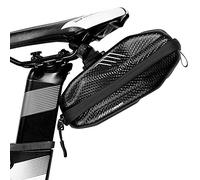 Bolsa para Sillín de Bicicleta Impermeable a Prueba de Lluvia Bolsa de Almacenamiento bajo del Asiento Bicicleta EVA PU 195 * 90 * 80 mm 0.8L (Negro-B)