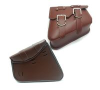 Bolsa para SILLÍN Motocicleta Alforja Caja Alforjas Organizador Herramientas Lateral Viaje para Harley para Sportster XL883 XL1200(Brown)