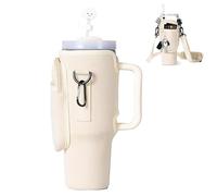 Bolsa para Stanley Cup 40oz,Botella De Agua Bolsa De Transporte con Compartimento para Teléfono Móvil, Correa De Hombro Ajustable, Mosquetón Y Llavero para Practicar Senderismo Viajar Acampar (Beige)