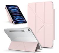 Bolsa para tableta, funda For iPad Air 5th/4th Generation Case 10.9 inch Detachable Magnetic Cover Slim Protective Tablet Cases, Multi-Angle Viewing Clear Transparent Stand Shockproof Back Shell(Pink)