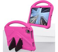 Bolsa para tableta, funda Funda ligera de EVA compatible con Urao C107 Jeazans OC101/C107 Android (2024), con correa ajustable, asa a prueba de golpes y soporte, carcasa protectora portátil.(Rose Red)