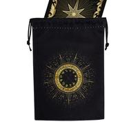 Bolsa para tarjetas de tarot - Bolsa de almacenamiento para tarjetas de tarot con cordón deslizante, organizador impreso portátil para joyas, cristales, accesorios espirituales y de adivinación