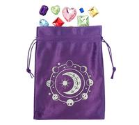 Bolsa para tarjetas de tarot, bolsa de terciopelo con cordón, almacenamiento de joyas de 5.12 x 7.09 pulgadas, soporte para dados, diseño multiusos, ideal para lecturas de tarot, tarjetas de oráculo