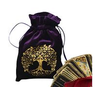Bolsa para tarjetas de tarot - Bolsa de terciopelo para tarjetas de tarot de terciopelo dorado | Cómoda bolsa de joyería con cordón, bolsa de joyería de viaje, bolsa de joyería de viaje, bolsa de