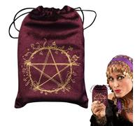 Bolsa para tarjetas de tarot, bolsa organizadora de accesorios de tarot con diseño de estrellas de cinco puntas para joyas, para tarot de adivinación del destino, para mazos de oráculo, dados, runas