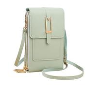 Bolsa para teléfono móvil con pantalla transparente, pequeña bolsa multifuncional para teléfono móvil, bolsa de mujer, bolsa vertical portátil para hombre (verde, talla única)