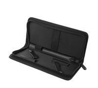 Bolsa para Tijeras de Pelo Profesional PU Negra Doble Cierre | Capacidad para Dos Tijeras, Ligera y Portátil, Ranuras Simples para Peluqueros, Barbería y Viaje