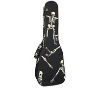 Bolsa para ukelele de 58,4 cm con diseño de esqueletos divertidos haciendo posturas de baile, funda de transporte con almacenamiento y asa gruesa, Multicolor 09, 25.9x9x3.1in/66x23x8cm, Organizador de