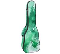 Bolsa para ukelele de 58,4 cm, tinta verde y texturas de acuarela sobre fondo blanco, funda de transporte acolchada con almacenamiento y asa gruesa, Multicolor 04, 25.9x9x3.1in/66x23x8cm, Organizador