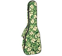 Bolsa para ukelele de 58,4 cm, tinta verde y texturas de acuarela sobre fondo blanco, funda de transporte acolchada con almacenamiento y asa gruesa, Multicolor 10, 25.9x9x3.1in/66x23x8cm, Organizador