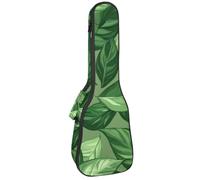 Bolsa para ukelele de 58,4 cm, tinta verde y texturas de acuarela sobre fondo blanco, funda de transporte acolchada con almacenamiento y asa gruesa, Multicolor 06, 25.9x9x3.1in/66x23x8cm, Organizador