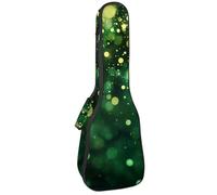 Bolsa para ukelele de 58,4 cm, tinta verde y texturas de acuarela sobre fondo blanco, funda de transporte acolchada con almacenamiento y asa gruesa, Multicolor 02, 25.9x9x3.1in/66x23x8cm, Organizador