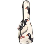 Bolsa para ukelele, funda para ukelele para concierto soprano tenor de 23 pulgadas, 10 mm de grosor, acolchado suave, correas ajustables, patos indios negros y blancos