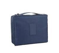 Bolsa para Utensilios de Tejer Bolsa de almacenamiento de costura portátil, con divisores de malla, organizador para herramientas de tejido, estuches y bolsa de lavado para ropa DIY.(Dark Blue)