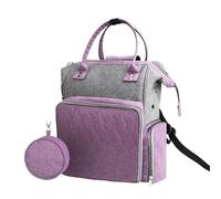 Bolsa para Utensilios de Tejer Mochila de hilo de ganchillo, bolsas de tejer, organizador de almacenamiento, suministros, accesorios de costura, bolso portátil cómodo impermeable(Gray purple)