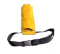 Bolsa para varilla de soldadura, soporte para electrodos de cuero, bolsa de almacenamiento de electrodos de ganado de doble capa con refuerzo de remache y cinturón ajustable para soldadores (amarillo