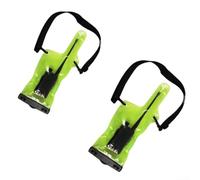 Bolsa para walkie para talkie Exterior 33cm Protección Total | Material PVC impermeable, tamaño 33x11.5cm, ligero, para fácil instalación, protección contra golpes(2PCS green)