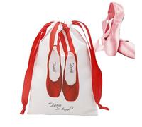 Bolsa para zapatos, bolsa de almacenamiento de zapatos de baile con cordón, organizador de satén lavable, a prueba de polvo, accesorios de ballet para viajes, tras escenarios, cumpleaños, Red, Refer
