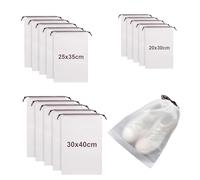 Bolsa para zapatos con cordón, 15 unidades, bolsa de viaje, bolsa de zapatos, bolsa de viaje de polietileno, accesorios de viaje, accesorios de viaje, 3 tamaños, Blanco, Acabado mate