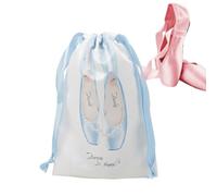 Bolsa para zapatos de almacén, con cordón, bolsa de satén para zapatos de baile | Lavables en Satinado Organizadores antipolvo para Viaje Danza, Cielo azul., riferimento alla descrizione
