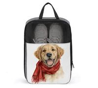Bolsa para zapatos de cachorro Golden Retriever de acuarela para viajes, uso diario, bolsa de almacenamiento antipolvo para zapatos de golf