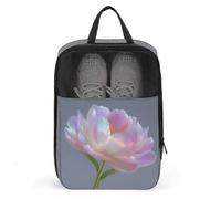 Bolsa para zapatos de golf con diseño de flor de peonía rosa y tallo verde para viajes, uso diario, bolsa de almacenamiento antipolvo para zapatos de golf