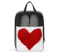 Bolsa para zapatos de golf con diseño de graffiti de corazón rojo para viajes, uso diario, antipolvo
